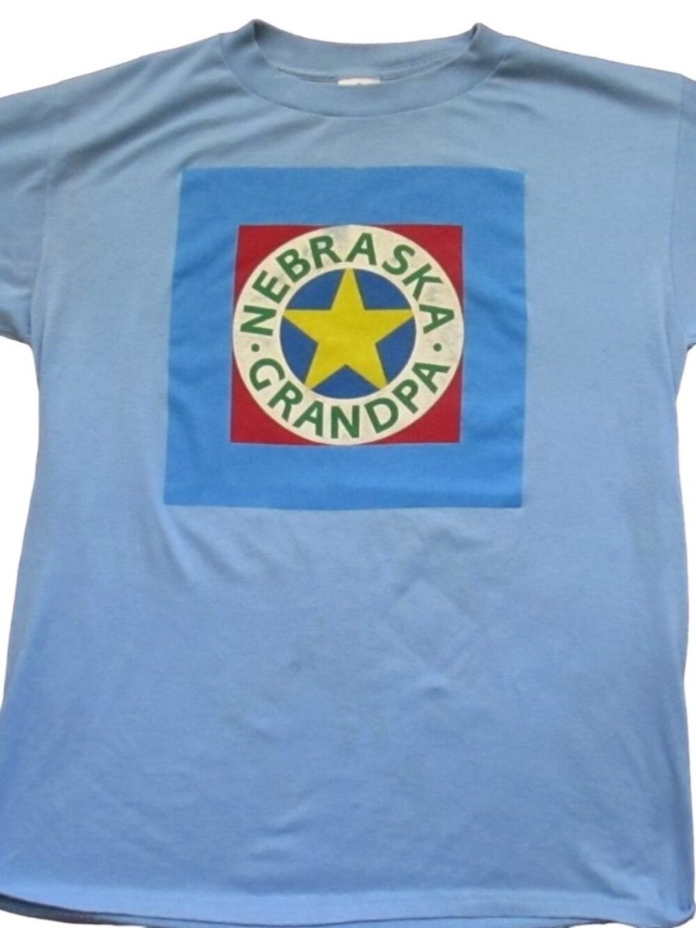 XL Vintage T-shirt Nebraska Grandpa T-Shirt Light Blue Large By Miller 1990s